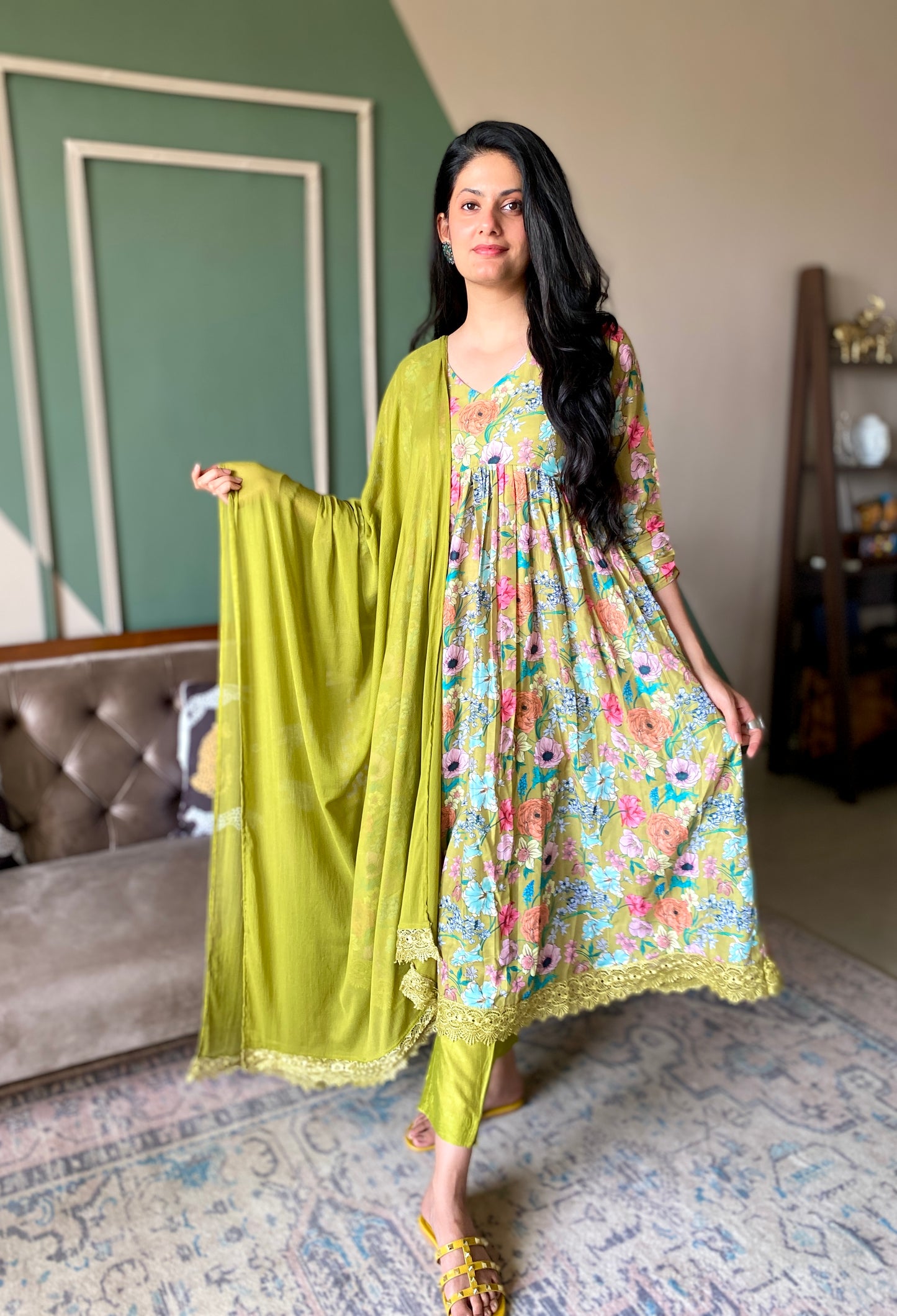 Floral Anarkali suit