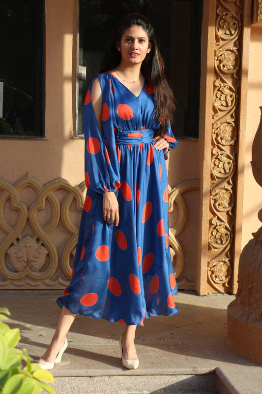 Blue Polka dot dress