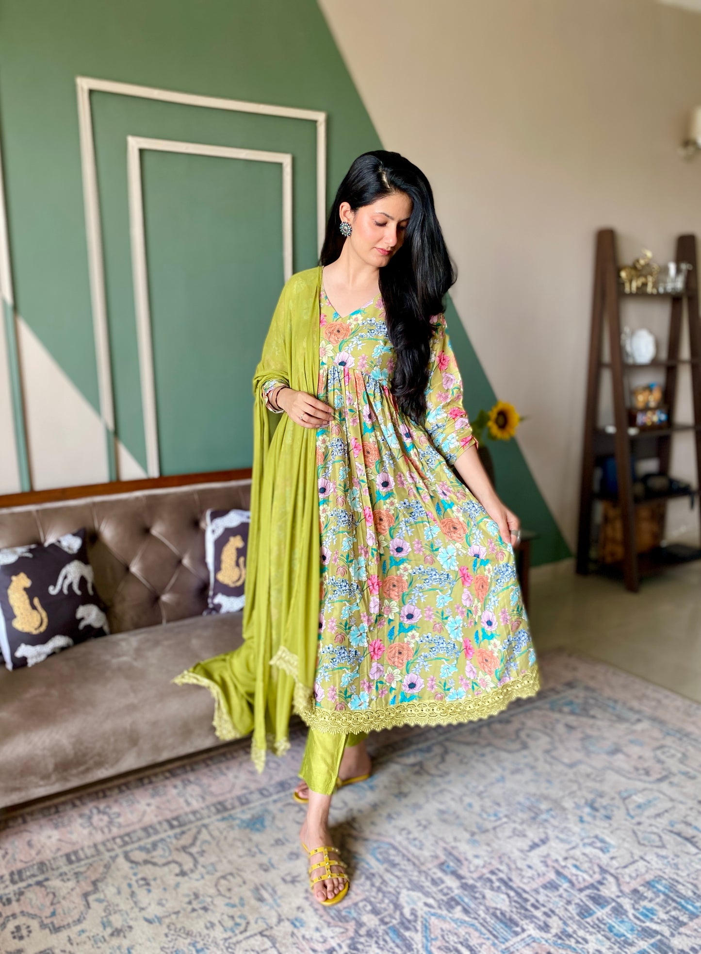 Floral Anarkali suit