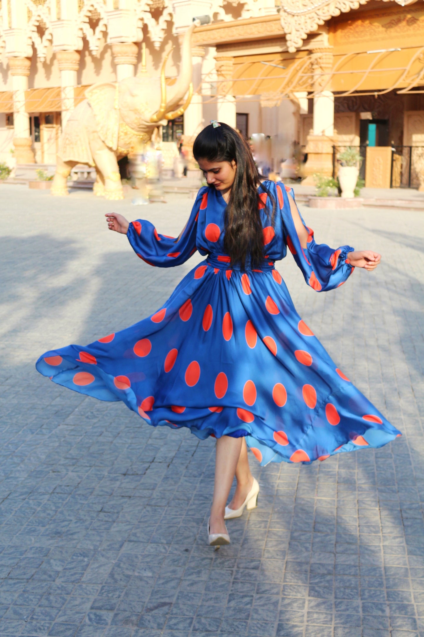 Blue Polka dot dress