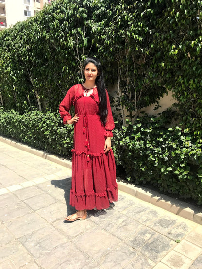 Red Ruffle Dress