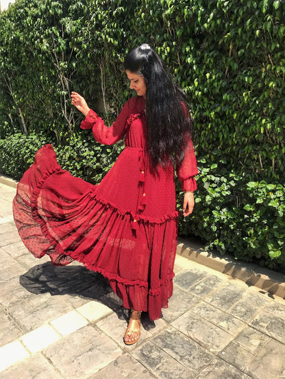 Red Ruffle Dress