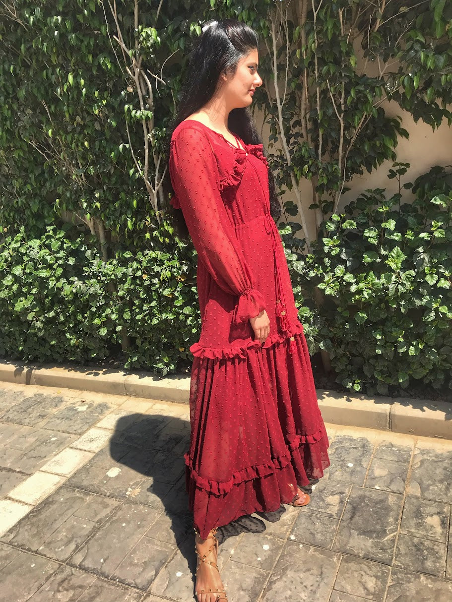 Red Ruffle Dress