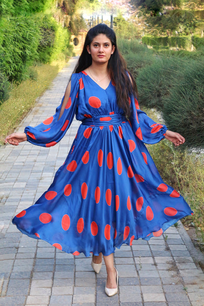 Blue Polka dot dress